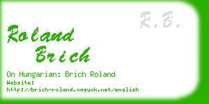 roland brich business card